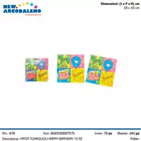 Foto articolo dell\'articolo 10 PZ TOVAGLIOLI HAPPY BIRTHDAY 33X33 CM PRT07