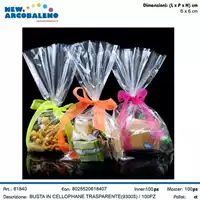 Foto articolo dell\'articolo 100 PZ BUSTA IN CELLOPHANE TRASPARENTE 6X6 CM 93005