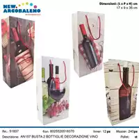 Foto articolo dell\'articolo BUSTA 2 BOTTIGLIE DECORAZIONE VINO 17X9X35 CM AN157 