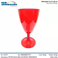 Foto articolo dell\'articolo CALICE VINO 6 PZ ROSSO PRT739 