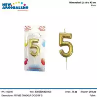 Foto articolo dell\'articolo CANDELA GOLD N°5 H 8 CM PRT685 