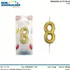 Foto articolo dell\'articolo CANDELA GOLD N°8 H 8 CM PRT688 
