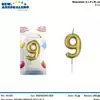 Foto articolo dell\'articolo CANDELA GOLD N°9 H 8 CM PRT689 