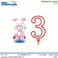 Foto articolo dell\'articolo CANDELA N°3 BIG H 11,5 CM PRT546 
