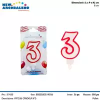 Foto articolo dell\'articolo CANDELA N°3 H 8 CM PRT536 