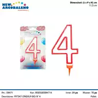 Foto articolo dell\'articolo CANDELA N°4 BIG H 11,5 CM PRT547 