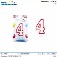 Foto articolo dell\'articolo CANDELA N°4 H 8 CM PRT537 