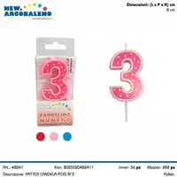 Foto articolo dell\'articolo CANDELA POIS N°3 H 8 CM PRT703 