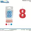 Foto articolo dell\'articolo CANDELA POIS N°8 H 8 CM PRT708 