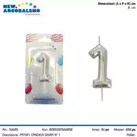 Foto articolo dell\'articolo CANDELA SILVER N°1 H 8 CM PRT691