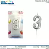 Foto articolo dell\'articolo CANDELA SILVER N°3 H 8 CM PRT693 