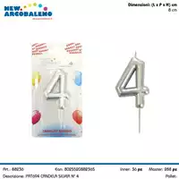 Foto articolo dell\'articolo CANDELA SILVER N°4 H 8 CM PRT694 
