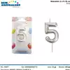 Foto articolo dell\'articolo CANDELA SILVER N°5 H 8 CM PRT695 