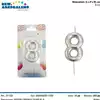 Foto articolo dell\'articolo CANDELA SILVER N°8 H 8 CM PRT698 