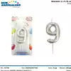 Foto articolo dell\'articolo CANDELA SILVER N°9 H 8 CM PRT699 