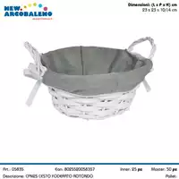 Foto articolo dell\'articolo CESTINO FODERATO ROTONDO BIANCO CPN25 