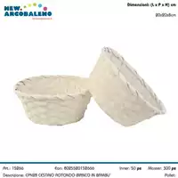 Foto articolo dell\'articolo CESTINO ROTONDO BIANCO IN BAMBU' CPN28 