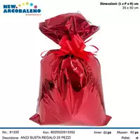 Foto articolo dell\'articolo CONFEZIONE 25 BUSTE REGALO METALLIZZATE 35X50 CM AN22