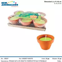 Foto articolo dell\'articolo CONFEZIONE 6 PZ CITRONELLA IN TERRACOTTA Ø7,5x4 CM PAD606 