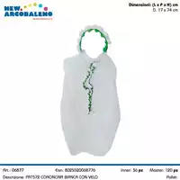 Foto articolo dell\'articolo CORONCINA BIANCA CON VELO 17X17X74 CM PRT572 
