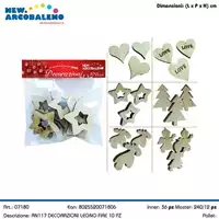 Foto articolo dell\'articolo DECORAZIONI LEGNO FIRE 10 PZ AN117
