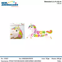 Foto articolo dell\'articolo FESTONE BUON COMPLEANNO UNICORNO 1,70 CM PRT667 