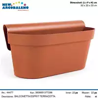 Foto articolo dell\'articolo KT502020 BALCONETTA ESPRIT 50X20X20 TERRACOTTA