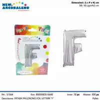 Foto articolo dell\'articolo PALLONCINO  FOIL LETTERA F H 65 CM CA. PRT424 
