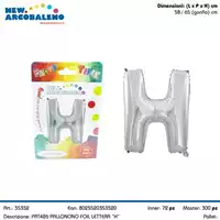 Foto articolo dell\'articolo PALLONCINO  FOIL LETTERA H H 65 CM CA. PRT426 
