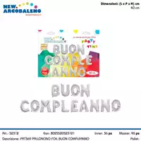 Foto articolo dell\'articolo PALLONCINO FOIL BUON COMPLEANNO H40 CM CA. PRT369 