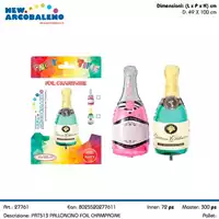 Foto articolo dell\'articolo PALLONCINO FOIL CHAMPAGNE Ø49X100 CM CA. PRT513 