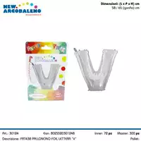 Foto articolo dell\'articolo PALLONCINO FOIL LETTERA V H 65 CM CA. PRT438