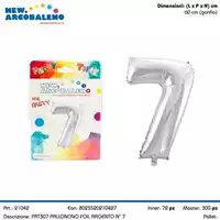 Foto articolo dell\'articolo PALLONCINO FOIL N°7 H 60 CM CA. PRT307