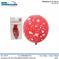 Foto articolo dell\'articolo PALLONCINO GIGANTE I LOVE YOU 40X60 CM CA. BLL107/1