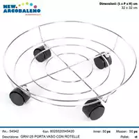 Foto articolo dell\'articolo PORTA VASO CON ROTELLE 32 CM GRN125