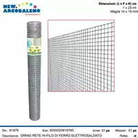 Foto articolo dell\'articolo RETE IN FILO DI FERRO ELETTROSALDATO 1X25 MT (MAGLIA 19X19 MM) GRN92
