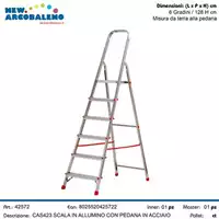 Foto articolo dell\'articolo SCALA IN ALLUMINIO CON PEDANA IN ACCIAIO 6 GRADINI CAS423