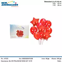 Foto articolo dell\'articolo SET 10 PZ PALLONCINI ROSSI BLL109 