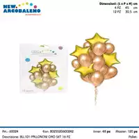 Foto articolo dell\'articolo SET 16 PZ PALLONCINI ORO BLL101