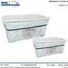 Foto articolo dell\'articolo SET 2 CESTI BIANCHI RETTANGOLARI IN VIMINI FODERATI DECORO HOME CST103 