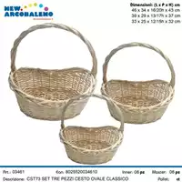 Foto articolo dell\'articolo SET 3 PZ CESTO OVALE CLASSICO CST73 