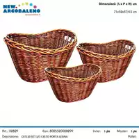 Foto articolo dell\'articolo SET 3 PZ CESTO PORTA LEGNA CST110 