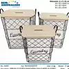Foto articolo dell\'articolo SET 3 PZ PORTABIANCHERIA OVALE IN FERRO NERO PRB180 