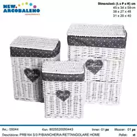 Foto articolo dell\'articolo SET 3 PZ PORTABIANCHERIA RETTANGOLARE HOME PRB164 