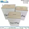 Foto articolo dell\'articolo SET 3 PZ PORTABIANCHERIA RETTANGOLARE IN FERRO BIANCO PRB181