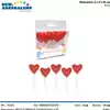 Foto articolo dell\'articolo SET 5 PZ CANDELA CUORE ROSSO H 8 CM PRT713 