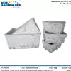 Foto articolo dell\'articolo SET 5 PZ CESTO RETTANGOLARE FODERATO CON FIOCCO CST90 