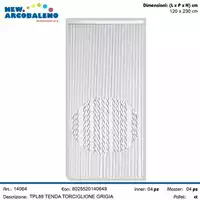 Foto articolo dell\'articolo TENDA TORCIGLIONE IN GOMMA GRIGIA 120X230 CM TPL88